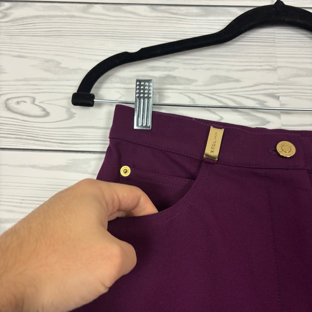 St. John Sport Essentials Mulberry Wine Colored Straight Leg Dress Pants Size 4 - Picture 2 of 9
